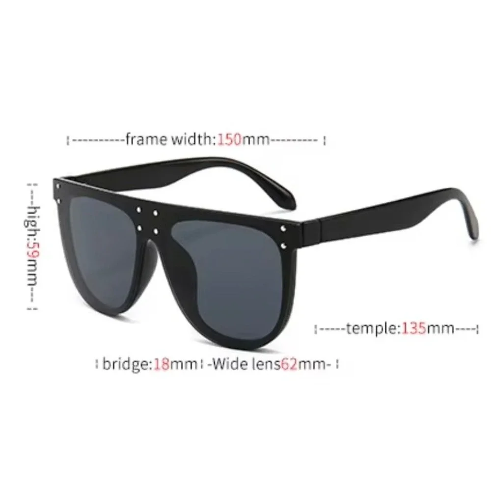 Flat Top Women Sunglasses Blue Mirror Lens Shield Fashion Trendy Beach‎ Female